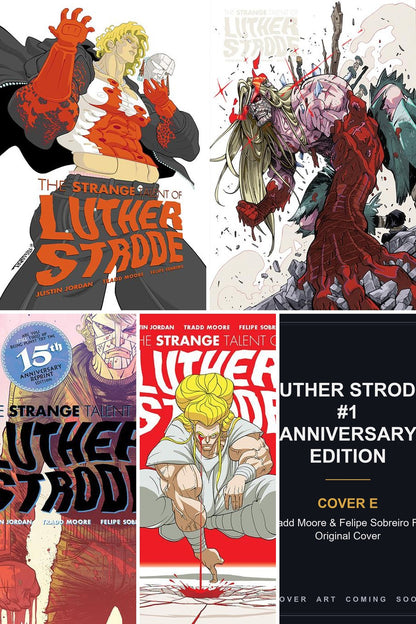 Luther Strode #1 Anniversary Edition cover collage — Cover E art coming soon