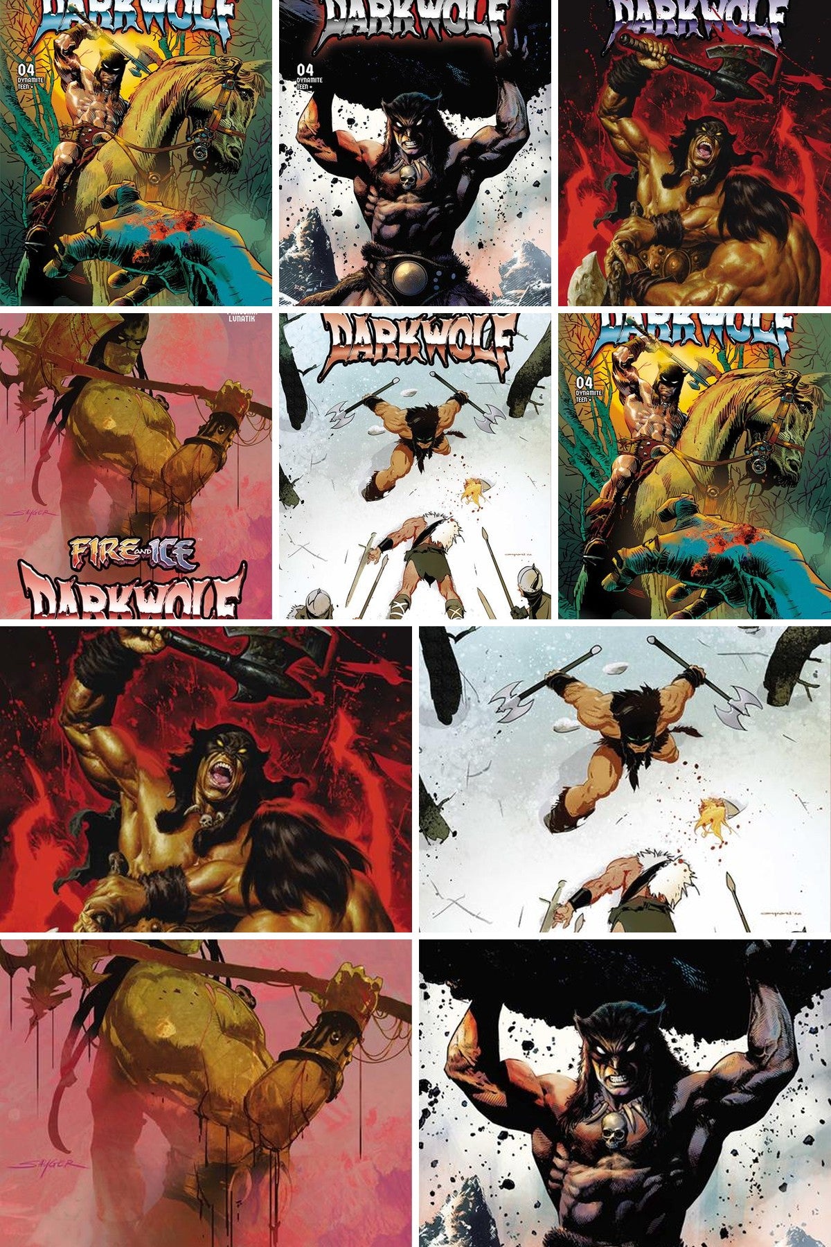 Fire And Ice: Darkwolf #4 cover collage