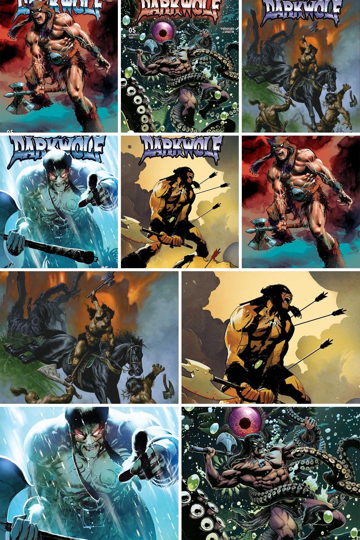 Fire And Ice: Darkwolf #5 cover collage
