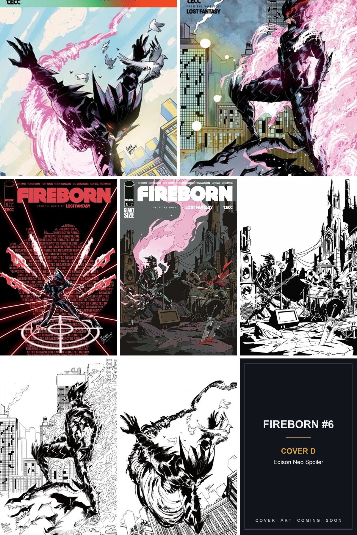 Fireborn #6 cover collage - Cover D art coming soon