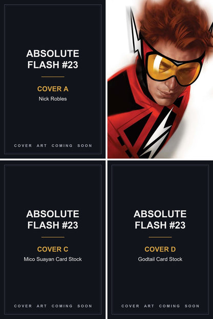Absolute Flash #23 cover collage - Covers A, C & D art coming soon