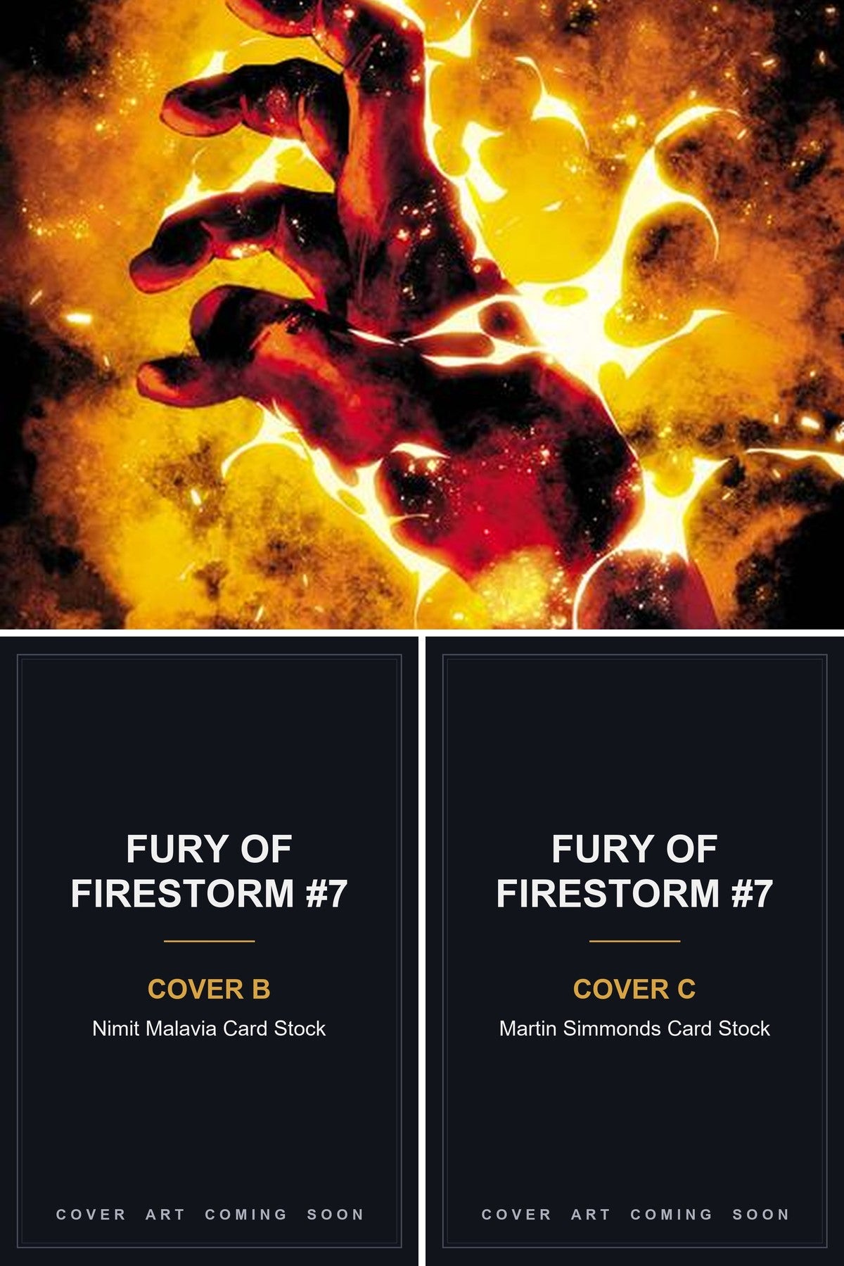 Fury of Firestorm #7 cover collage - Covers B & C art coming soon