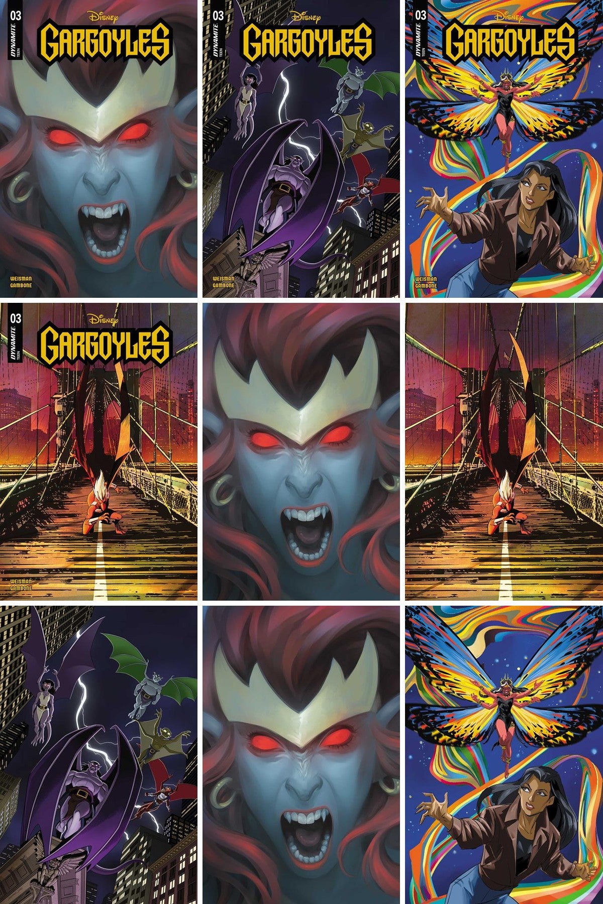 Gargoyles #3 cover collage