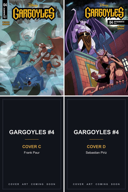Gargoyles #4 cover collage — Covers C & D art coming soon