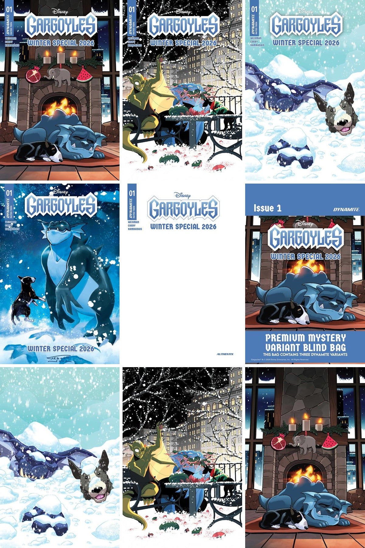 Gargoyles Winter Special 2026 #1 cover collage