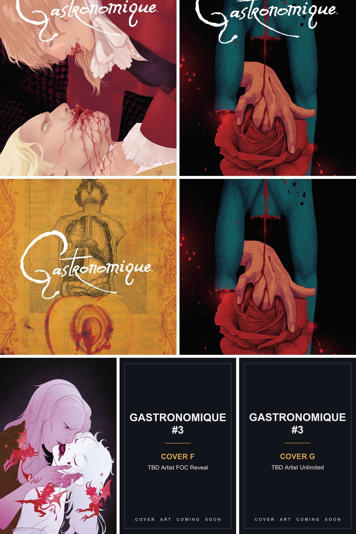 Gastronomique #3 cover collage - Covers F & G art coming soon