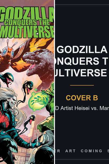 Godzilla Conquers the Multiverse #5 cover collage — Cover B art coming soon