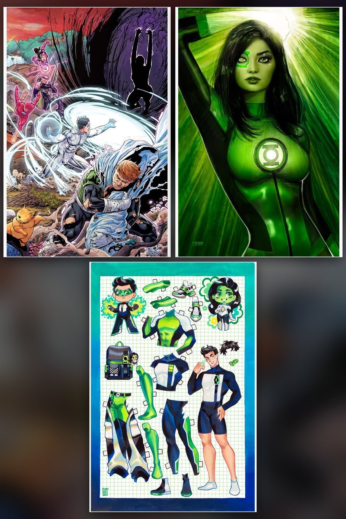 Green Lantern Corps #24 cover collage