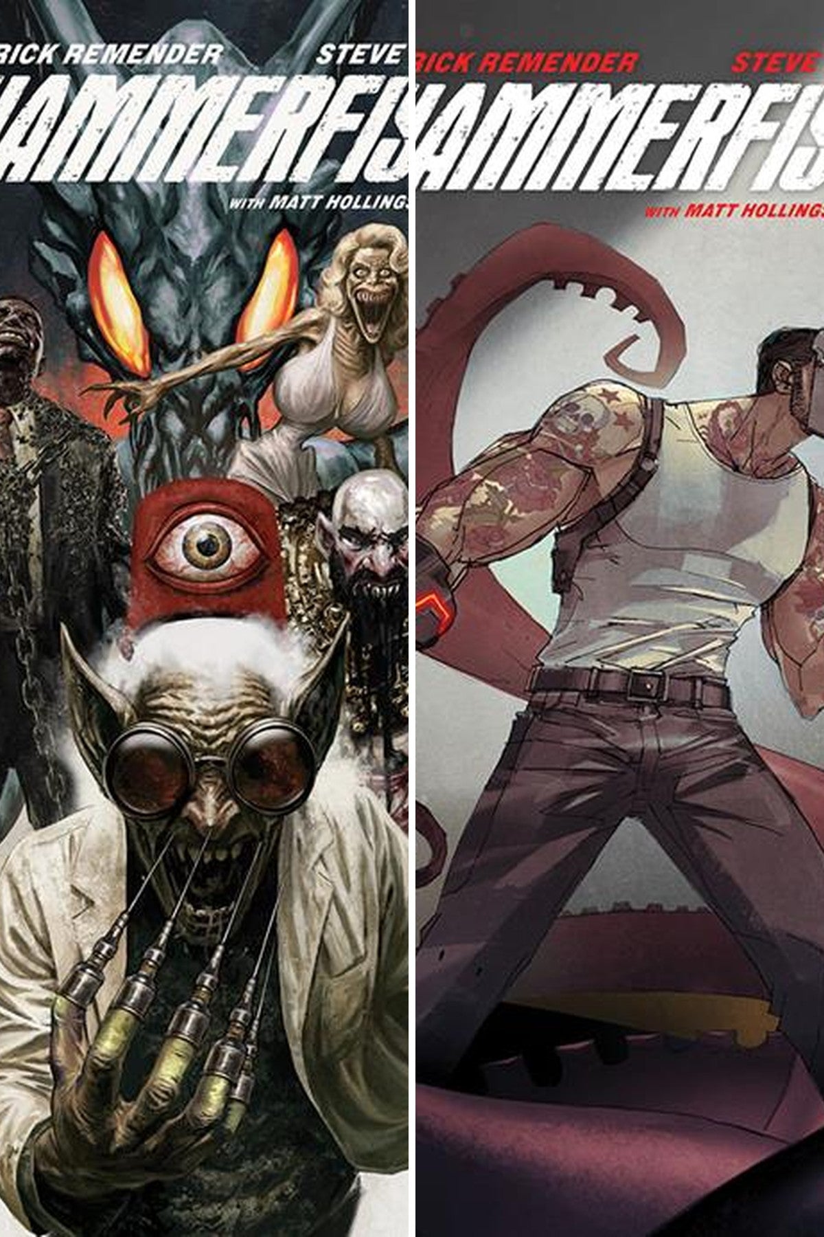 Hammerfist #3 cover collage