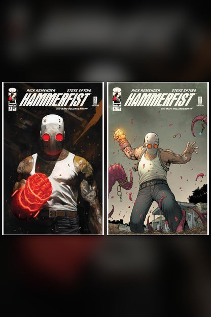 Hammerfist #4 cover collage