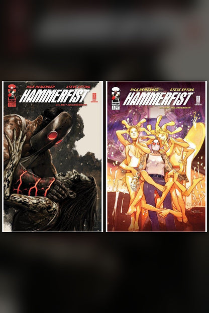 Hammerfist #5 cover collage