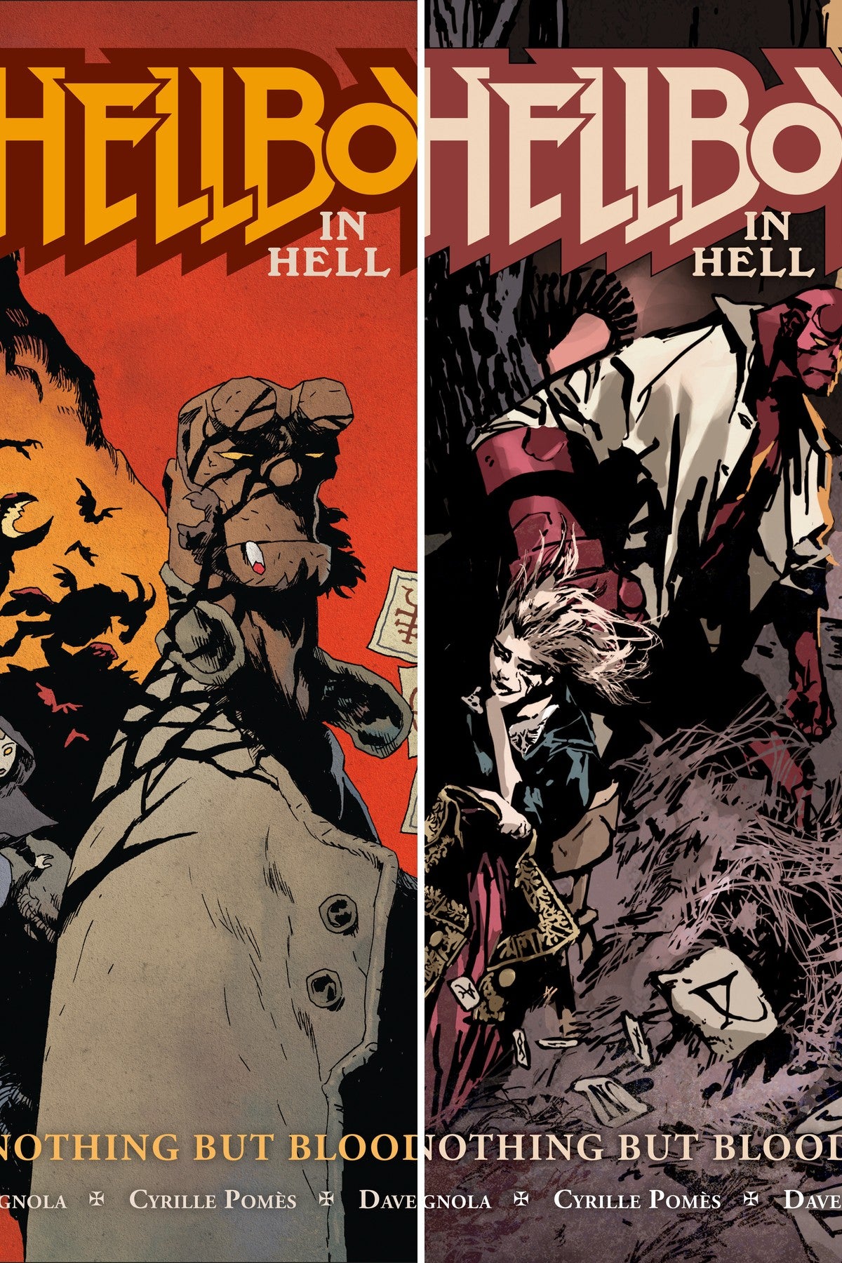 Hellboy in Hell: Nothing But Blood #2 cover collage