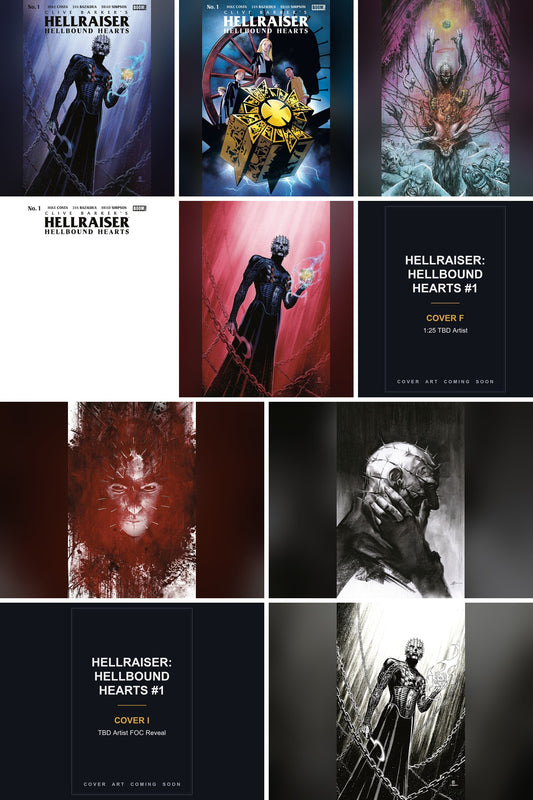 Hellraiser: Hellbound Hearts #1 cover collage - Covers F & I art coming soon