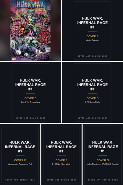 Hulk War: Infernal Rage #1 cover collage - Covers B, C, D, E, F & G art coming soon