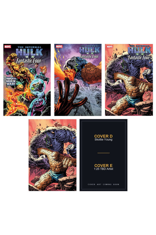 Infernal Hulk vs. Fantastic Four #1 cover collage — Covers D & E art coming soon