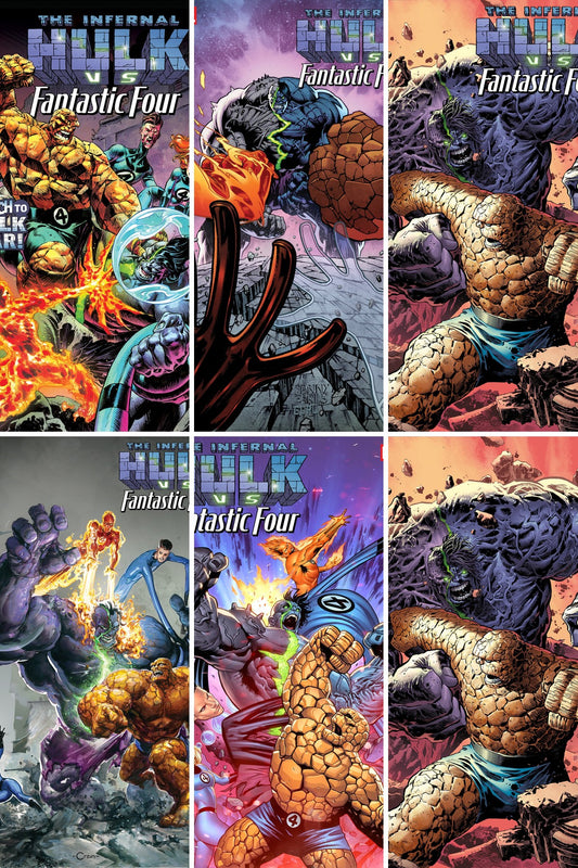 Infernal Hulk vs. Fantastic Four #1 cover collage