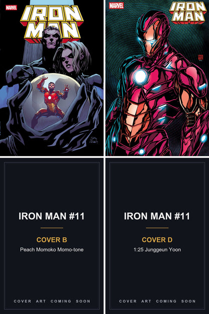 IRON MAN #11 cover collage - Covers B & D art coming soon