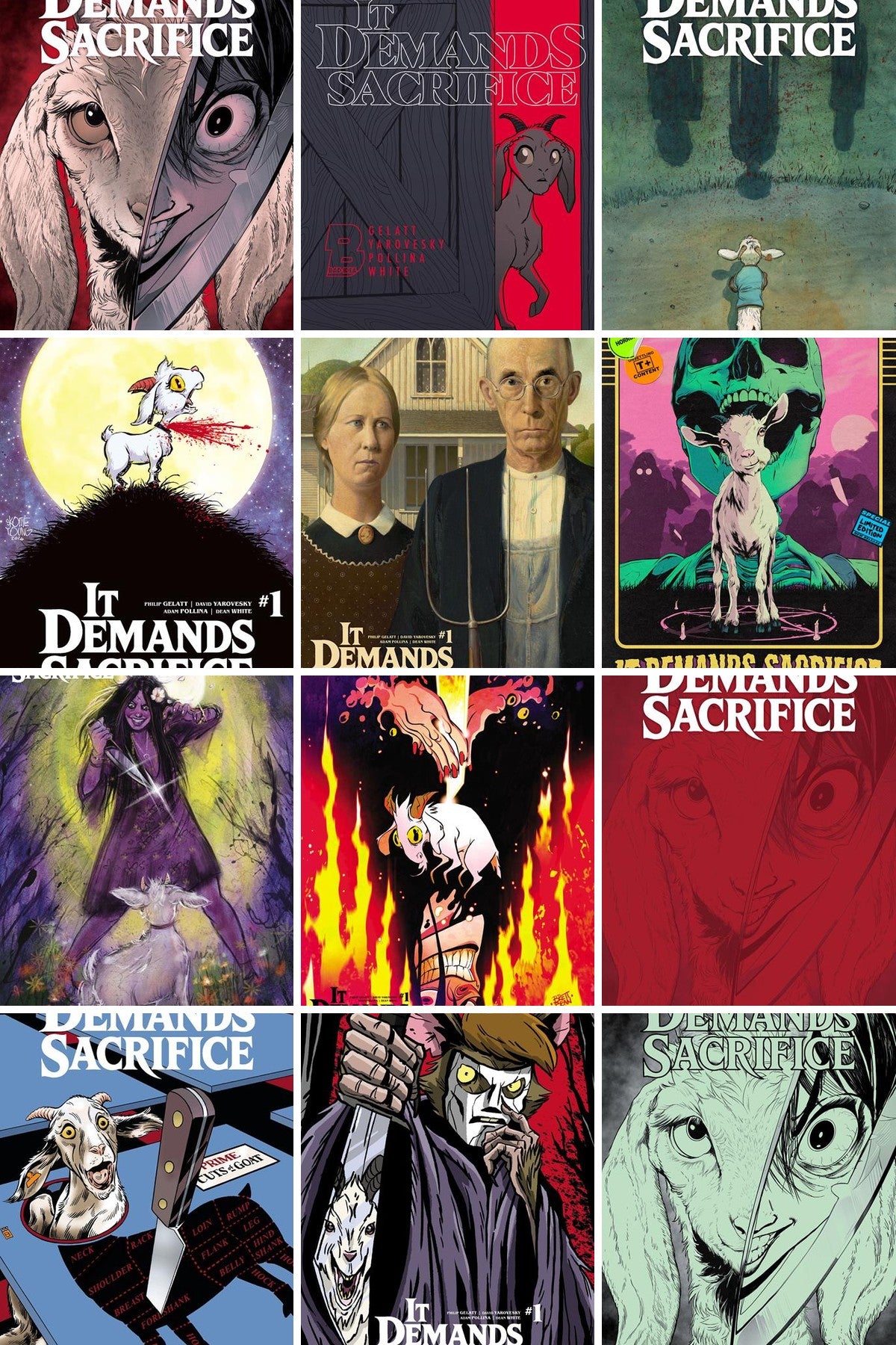 It Demands Sacrifice #1 (Of 4) cover collage