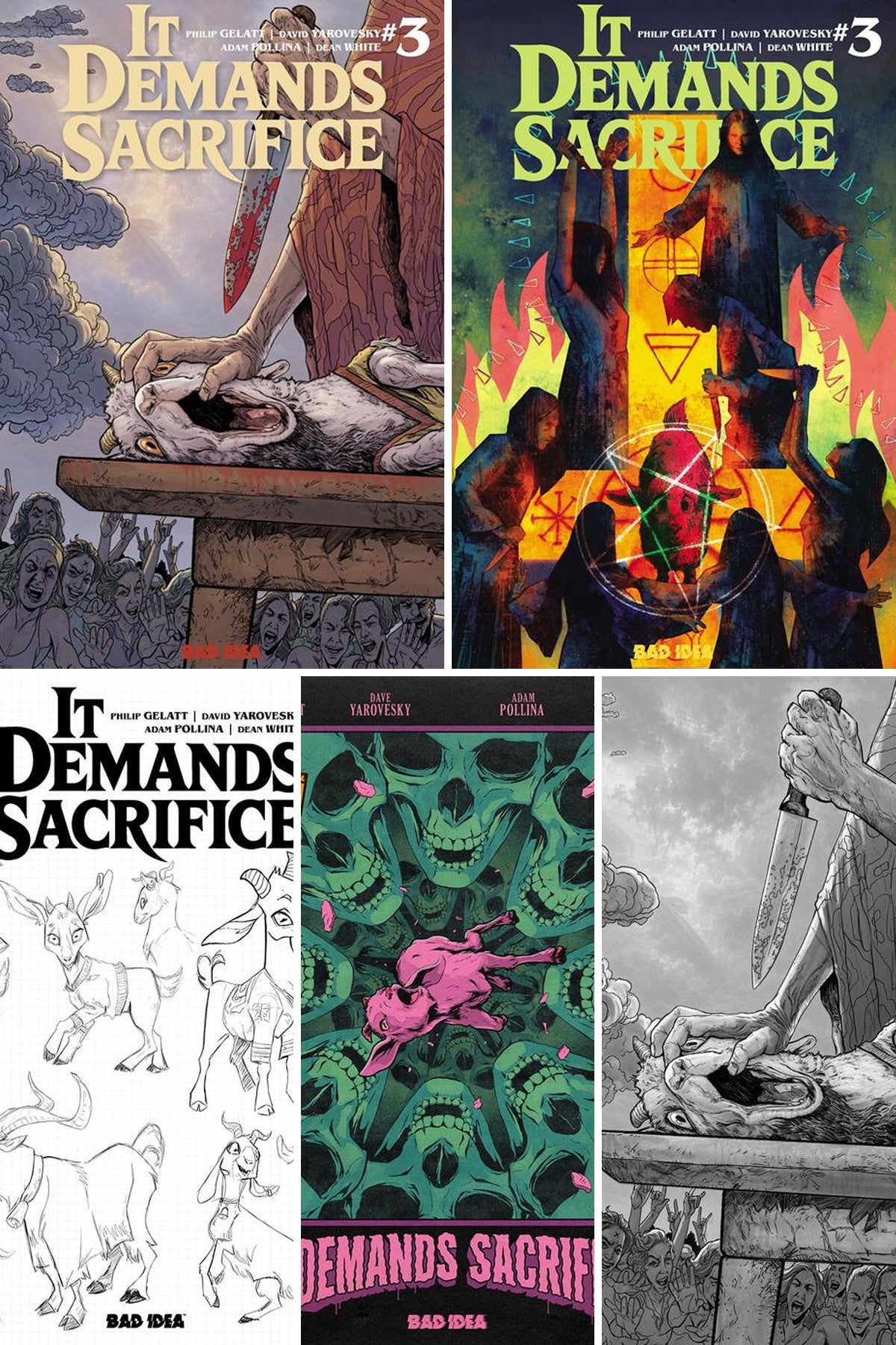 It Demands Sacrifice #3 (Of 4) cover collage