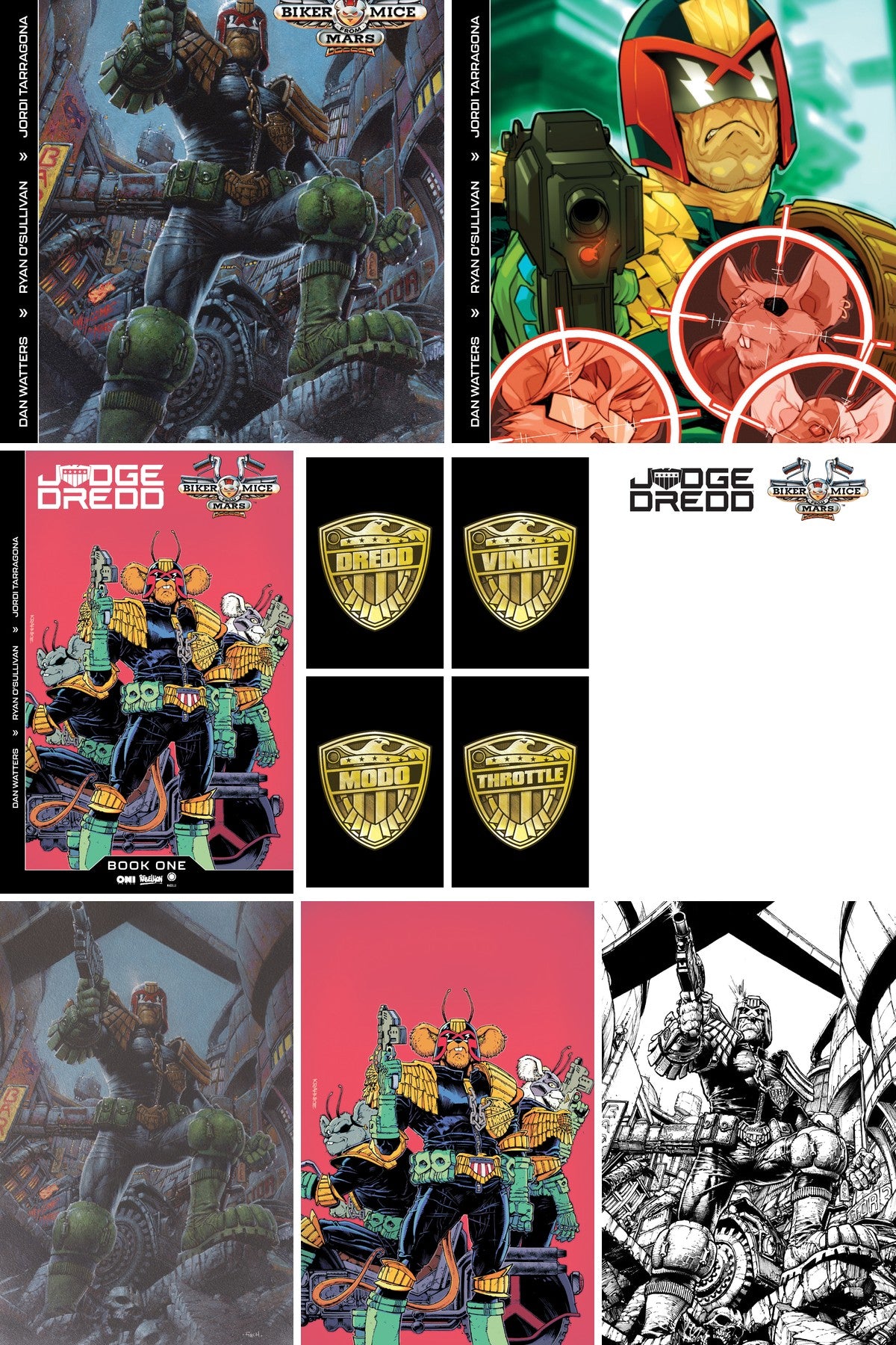 Judge Dredd/Biker Mice from Mars #1 cover collage
