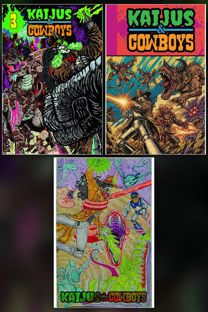 Kaijus & Cowboys #3 (Of 12) cover collage