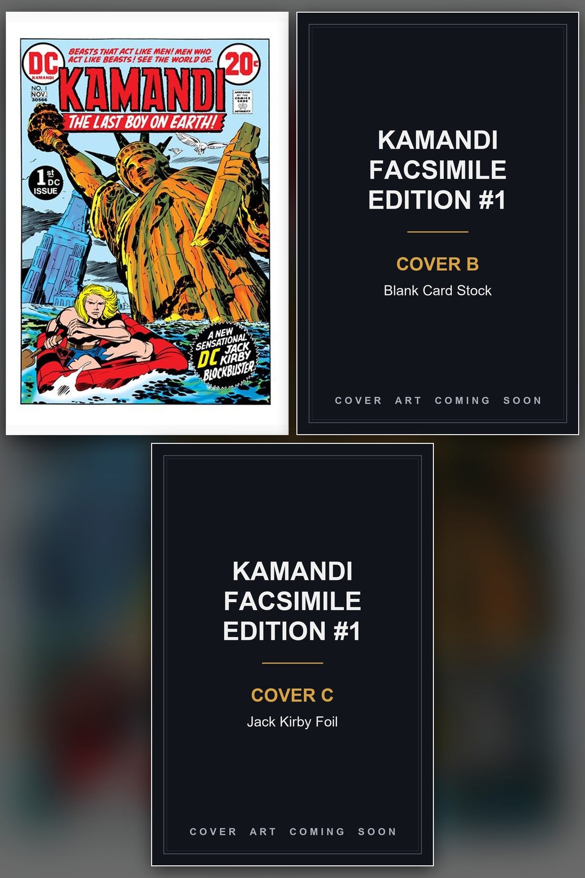 Kamandi Facsimile Edition #1 cover collage - Covers B & C art coming soon