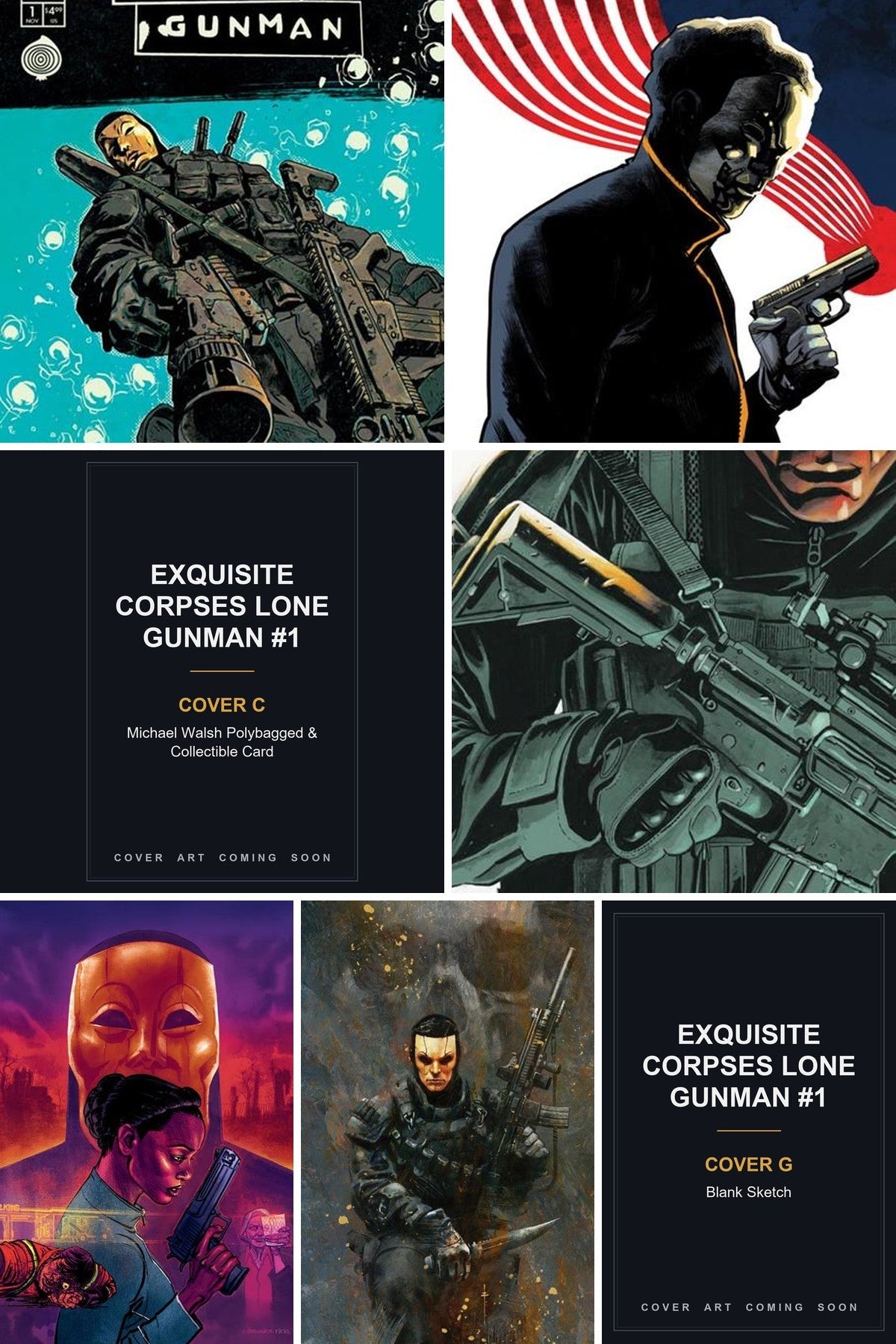 Exquisite Corpses Lone Gunman #1 (Of 5) cover bundle covers