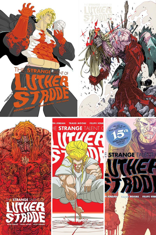 Luther Strode #1 Anniversary Edition cover collage
