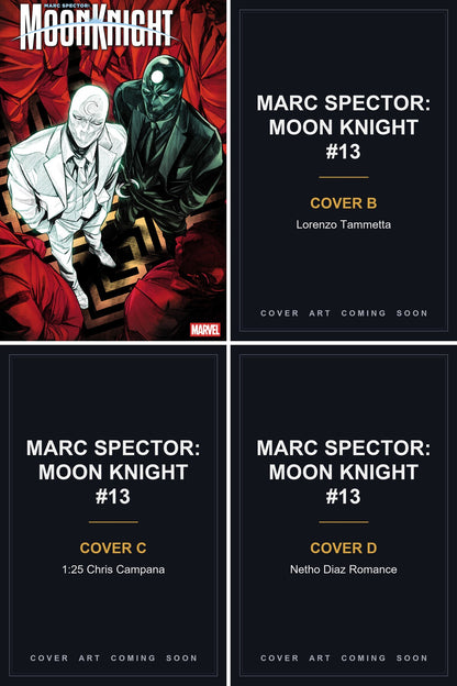 Marc Spector: Moon Knight #13 cover collage - Covers B, C & D art coming soon