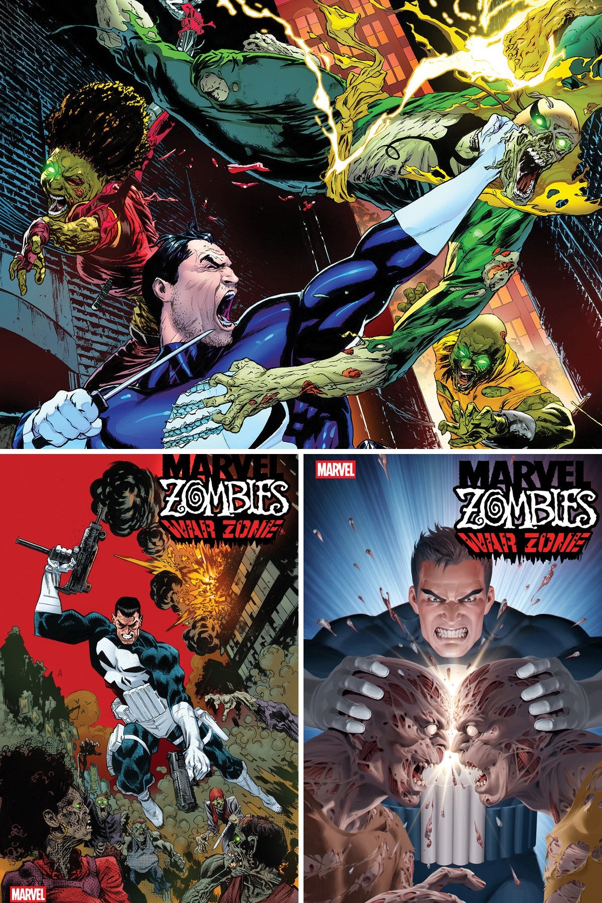 MARVEL ZOMBIES: WAR ZONE #2 cover collage