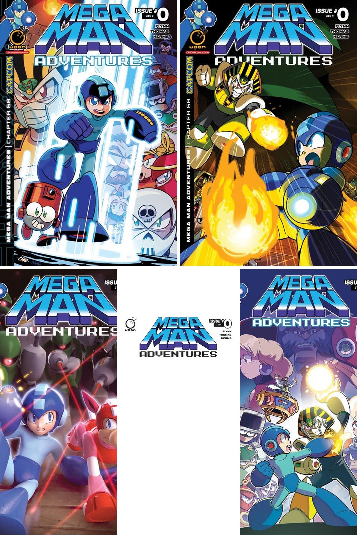 Mega Man Adventures #0 cover collage