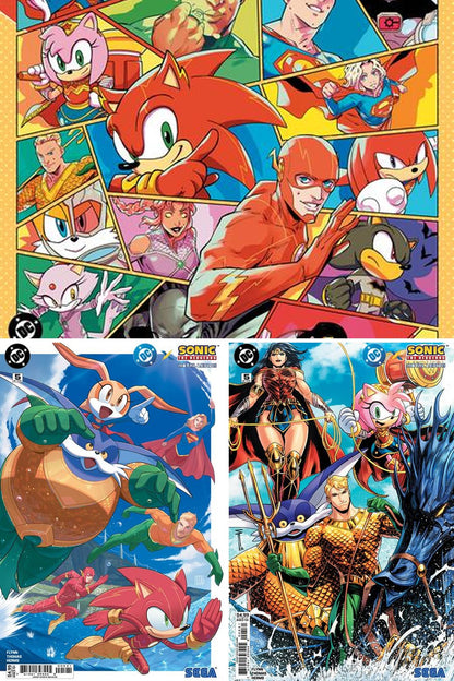 DC x Sonic the Hedgehog: Metal Legion #5 cover collage