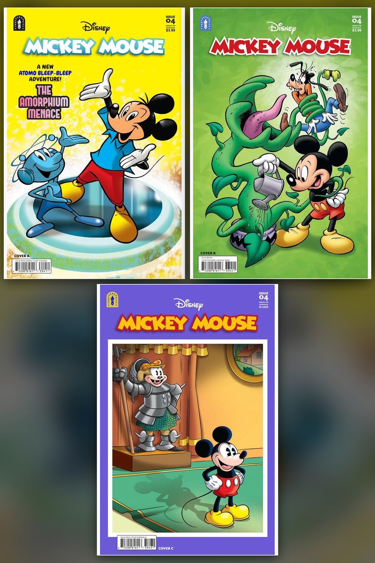 Mickey Mouse Legacy The Amorphium Menace #334 cover collage