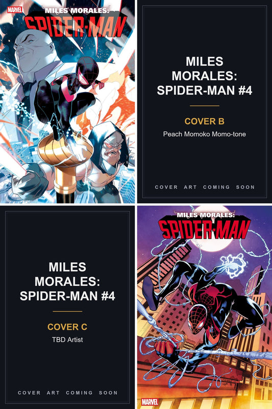 Miles Morales: Spider-Man #4 cover collage — Covers B & C art coming soon