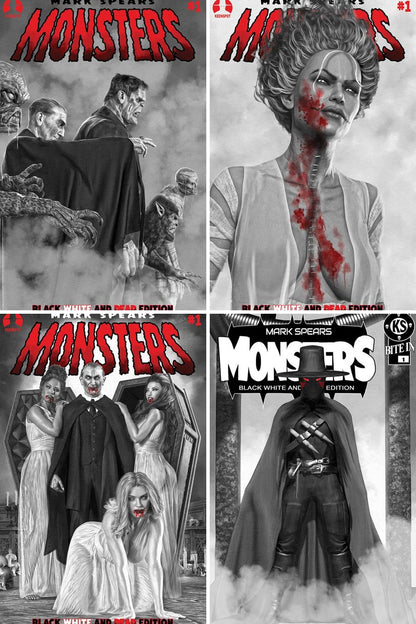 Mark Spears Monsters #1 7th Printing Black White & Dead Edition cover collage