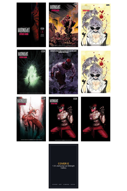Midnight Spider-Man #1 cover collage — Cover E art coming soon