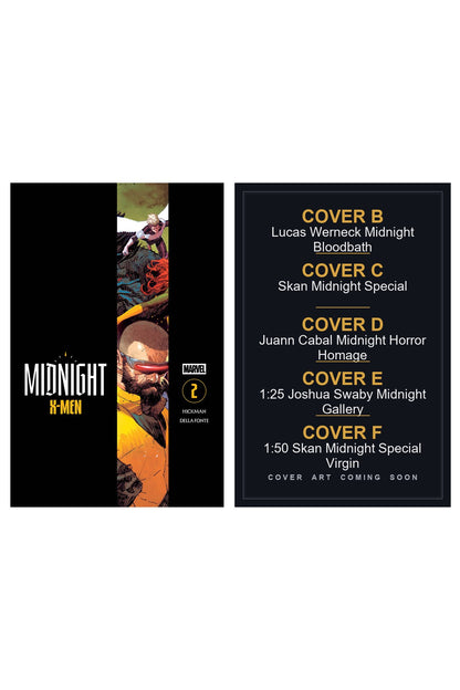 Midnight X-Men #2 cover collage — Covers B, C, D, E & F art coming soon