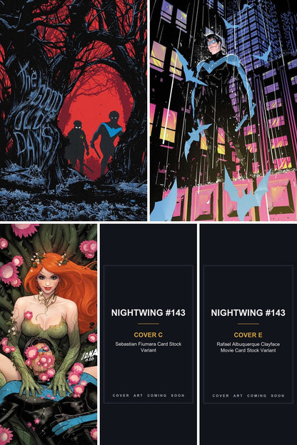 Nightwing #143 cover collage - Covers C & E art coming soon