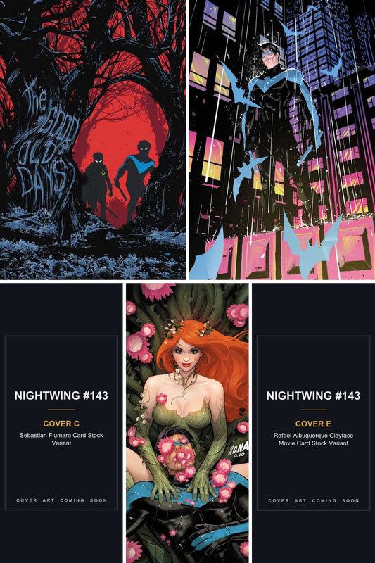 Nightwing #143 cover collage - Covers C & E art coming soon