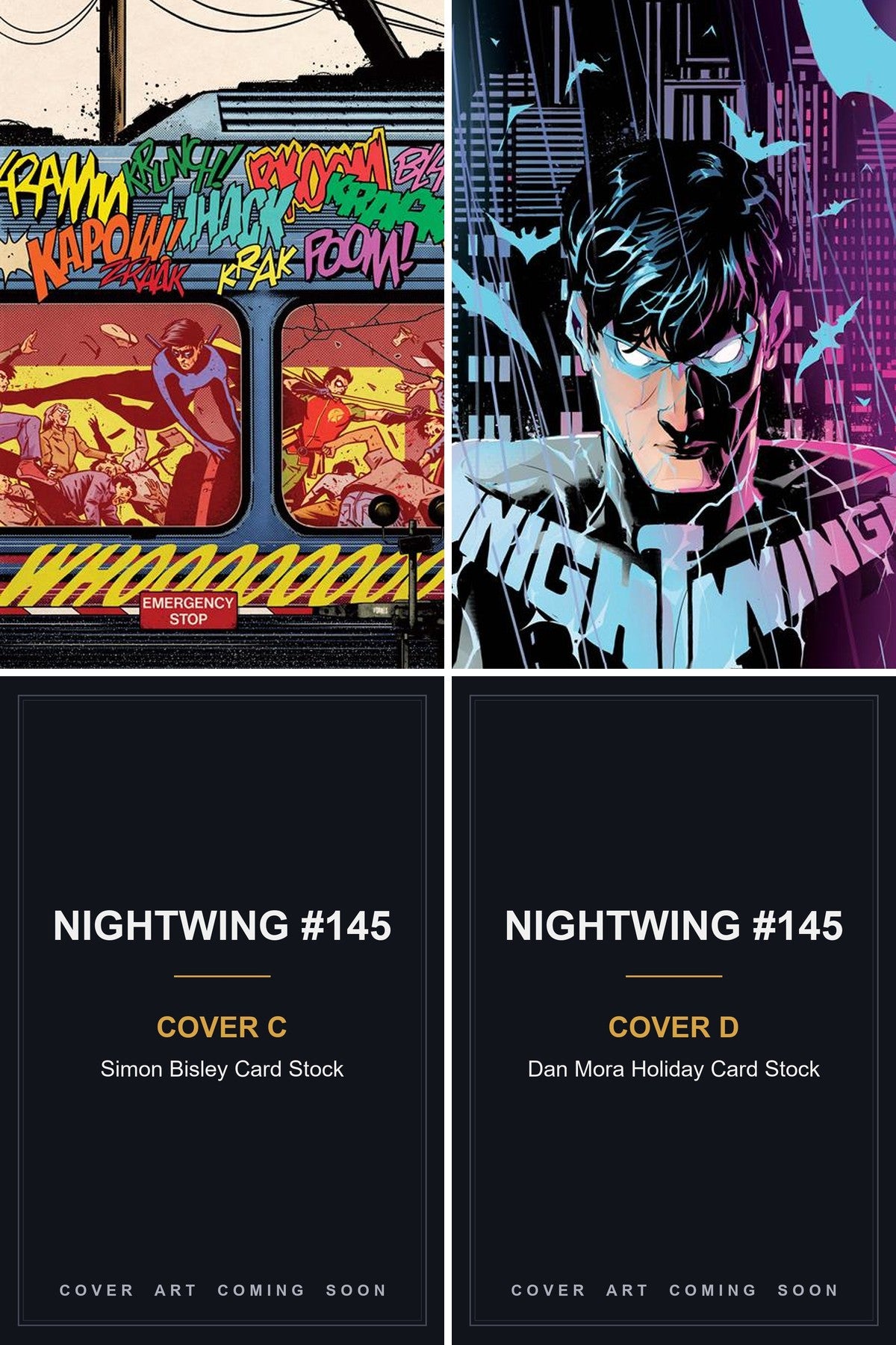 Nightwing #145 cover collage - Covers C & D art coming soon