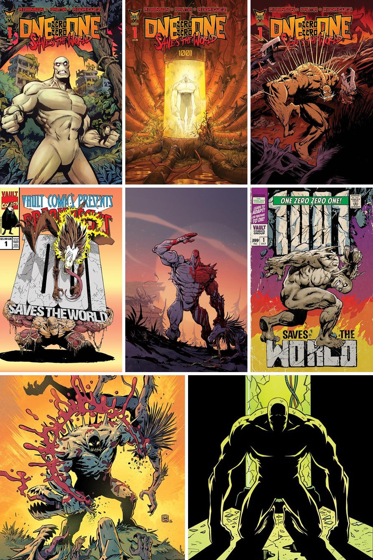 One Zero Zero One Saves the World #1 All Available Covers + Ratios cover collage