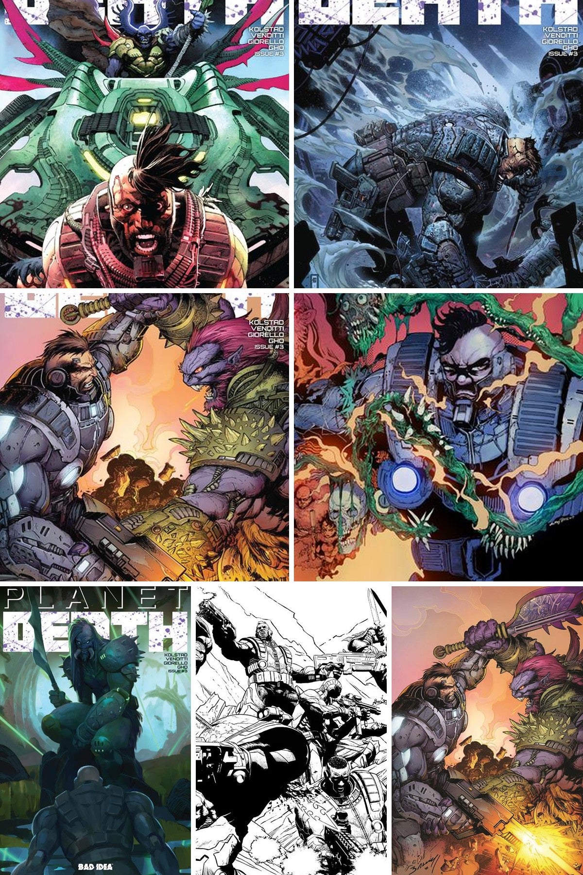 Planet Death #3 (Of 4) cover collage