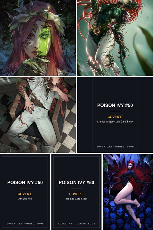 Poison Ivy #50 cover collage - Covers D, E & F art coming soon
