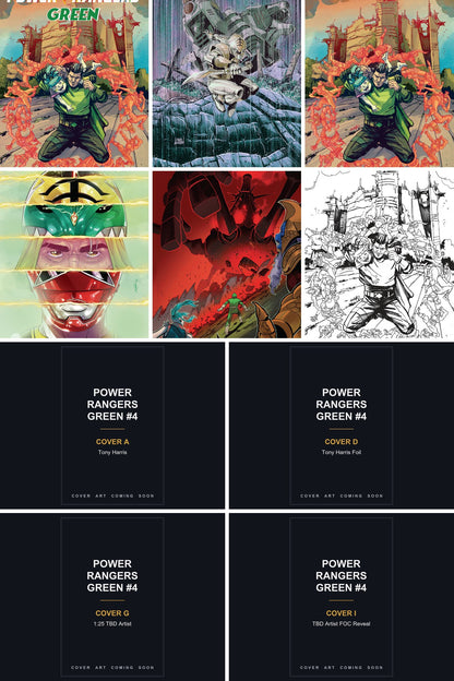 Power Rangers Green #4 cover collage - Covers A, D, G & I art coming soon