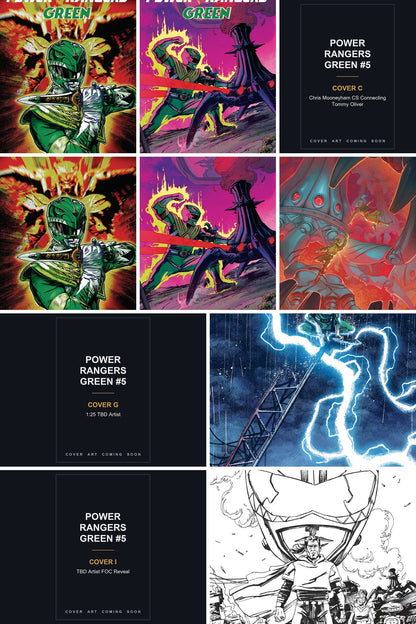 Power Rangers Green #5 cover collage - Covers C, G & I art coming soon