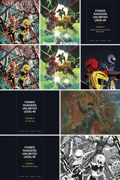 Power Rangers Unlimited (2026) #6 cover collage - Covers C, G & I art coming soon