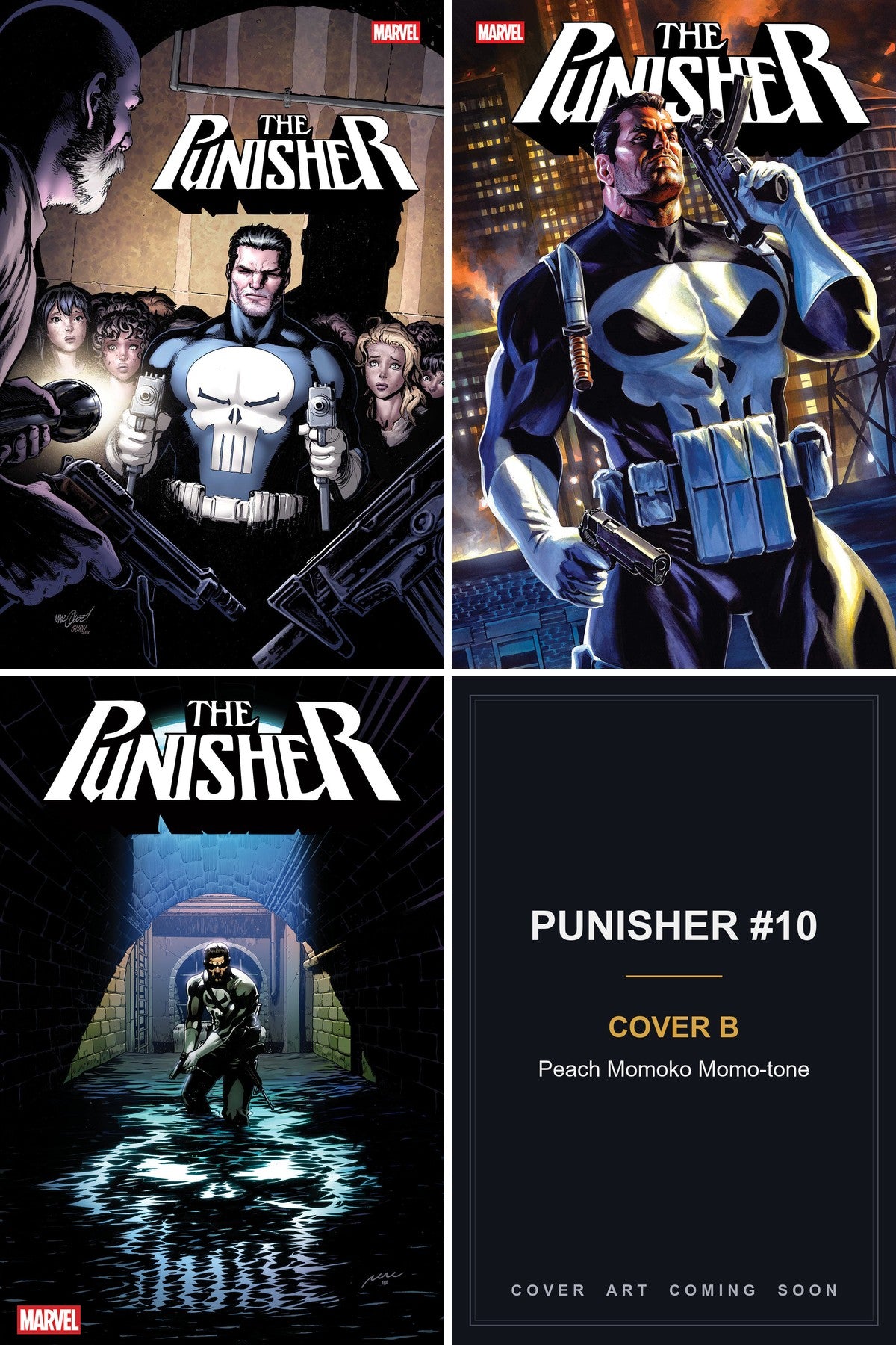 PUNISHER #10 cover collage - Cover B art coming soon