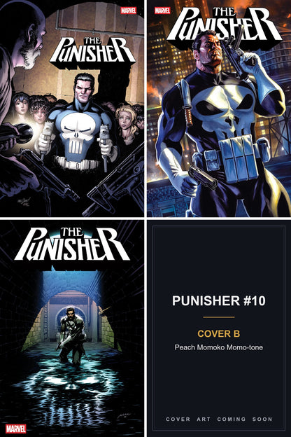 PUNISHER #10 cover collage - Cover B art coming soon
