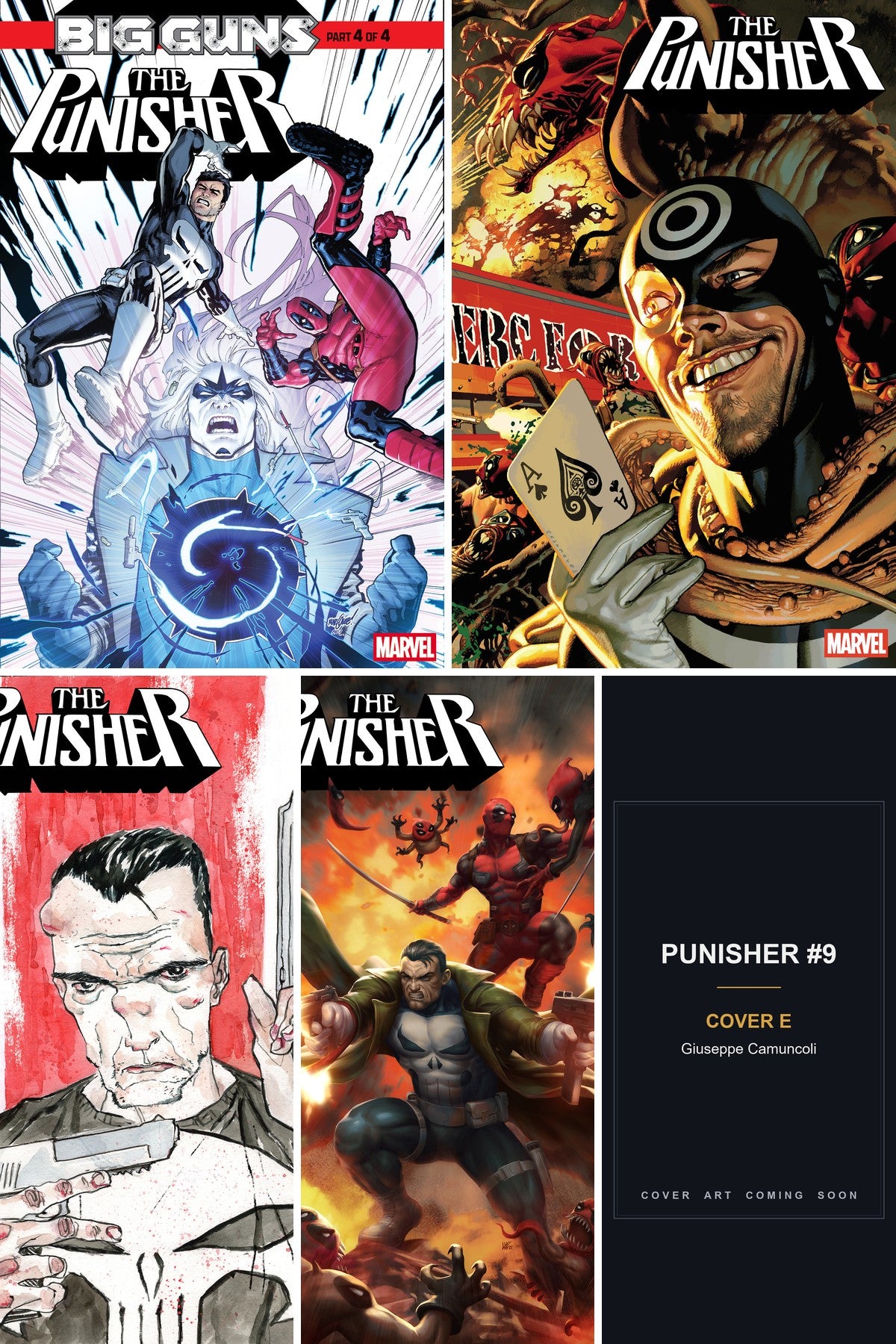 PUNISHER #9 cover collage - Cover E art coming soon