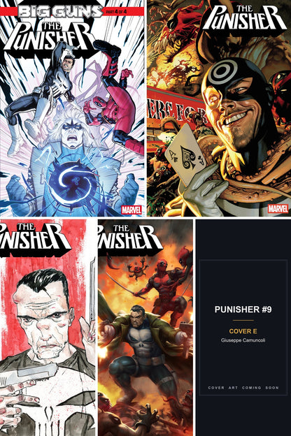 PUNISHER #9 cover collage - Cover E art coming soon